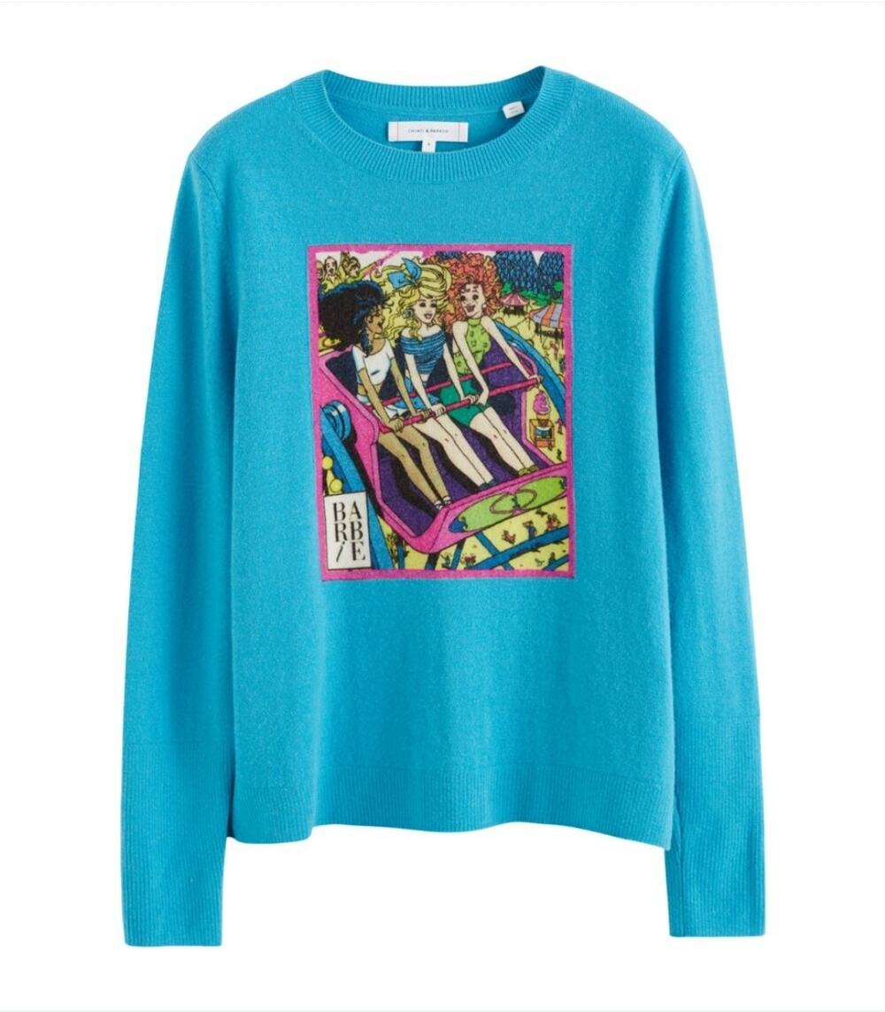 Chinti & Parker x Barbie Rollercoaster Sweater Wool Cashmere Size XXL NWT